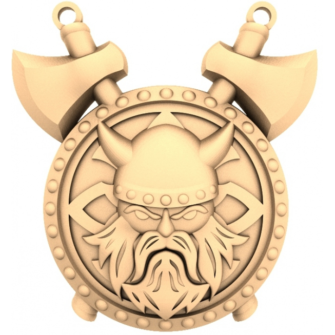 Mfano wa Viking Warrior Crest 3D STL kwa CNC