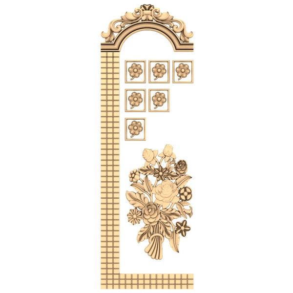 Relief 3D cu arc floral victorian pentru CNC Relief 3D cu arc floral victorian pentru CNC
