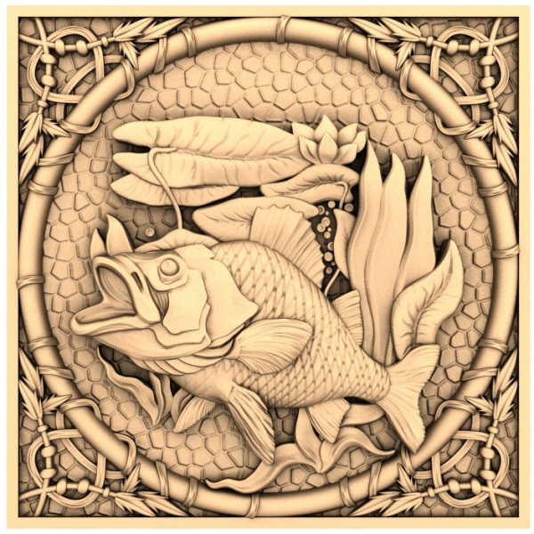 Lively Koi Serenity - 3D STL Model for CNC Lively Koi Serenity - 3D STL Model for CNC