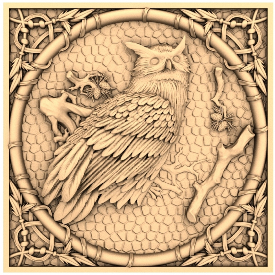 Wise Owl 3D Relief