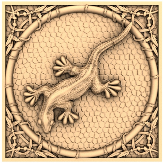 Lizard Harmony 3D STL მოდელი CNC კვეთისთვის