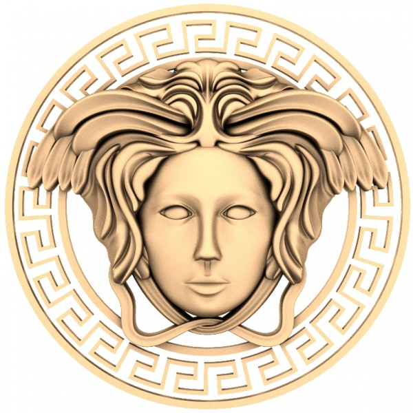 Medusa Emblem 3D STL Model kwa CNC Machining