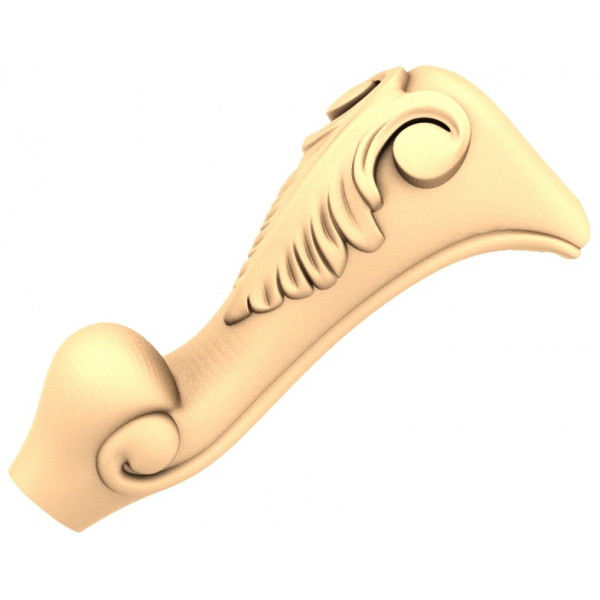 Elegant Scroll Bracket 3D STL Model for CNC