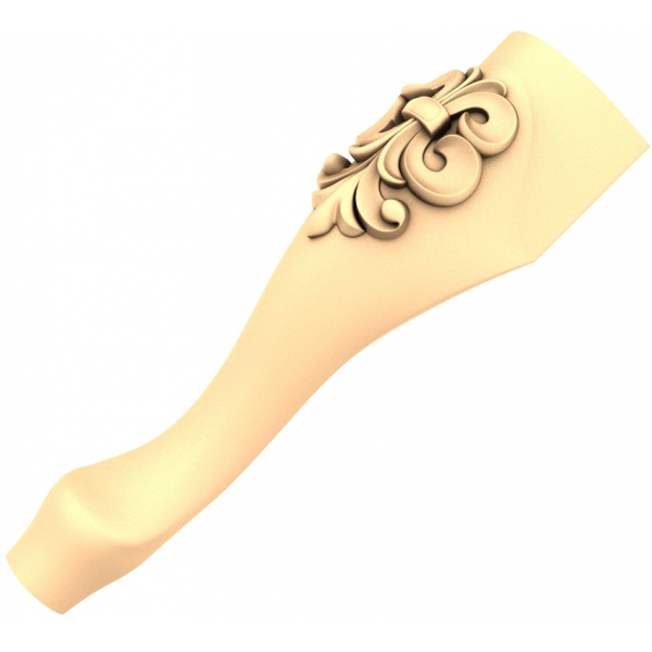 Curved Baroque Furniture Leg 3D STL Model Curved Baroque Furniture Leg 3D STL Model