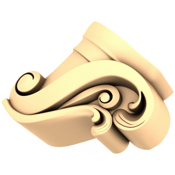 Model 3D STL wspornika w stylu barokowym Flourish