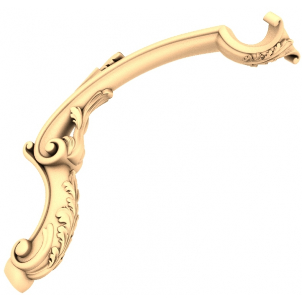 Barokní Elegance Rukojeť 3D STL model