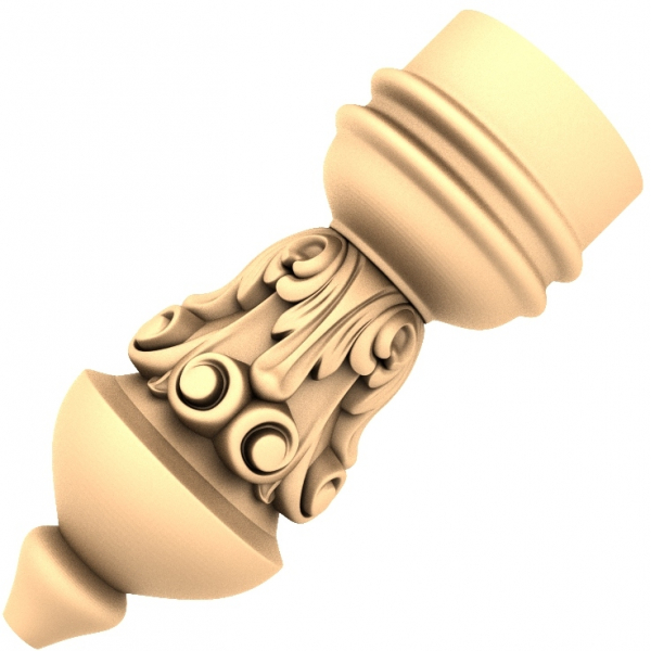 Elegant Acanthus Baluster 3D STL Model til CNC Elegant Acanthus Baluster 3D STL Model til CNC