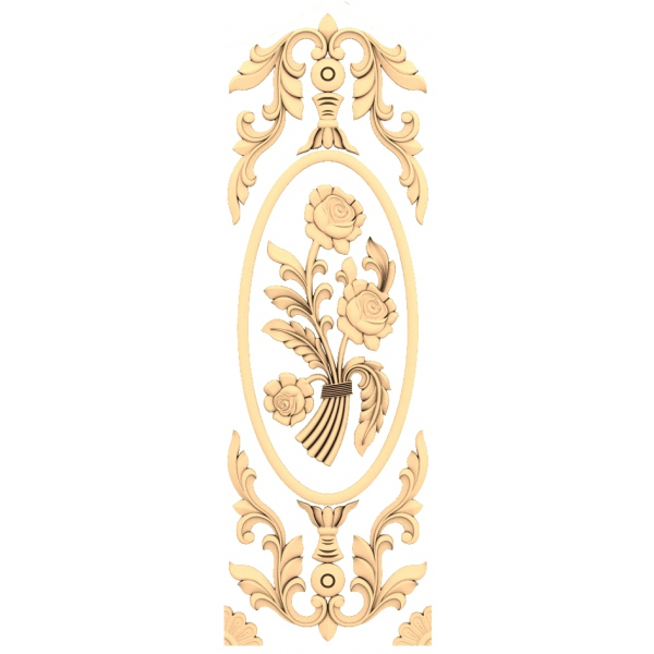 Floral Elegance Panel 3D STL Model for CNC