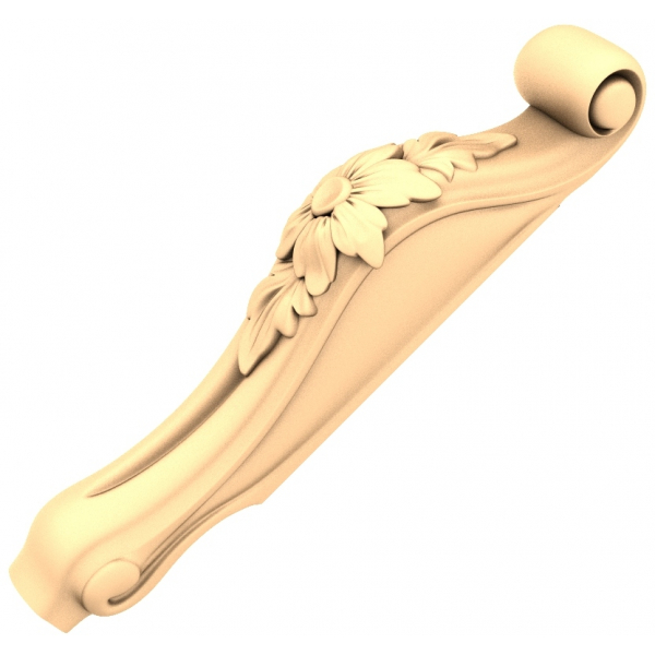 Virágos Elegance Handle 3D modell CNC-hez