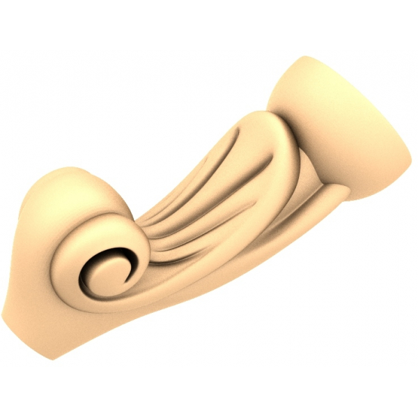 Graceful Scroll Corbel 3D STL Model for CNC