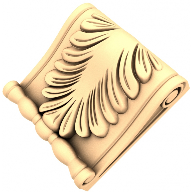 Elegant Leaf Scroll Corbel STL Model til CNC