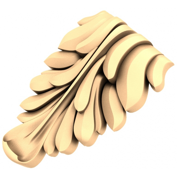 Tekoucí 3D model listů Acanthus Tekoucí 3D model listů Acanthus