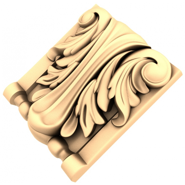 Floral Acanthus Accent 3D STL Model til CNC Floral Acanthus Accent 3D STL Model til CNC