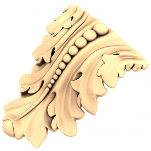 Blattecke Flourish 3D STL Modell für CNC Blattecke Flourish 3D STL Modell für CNC