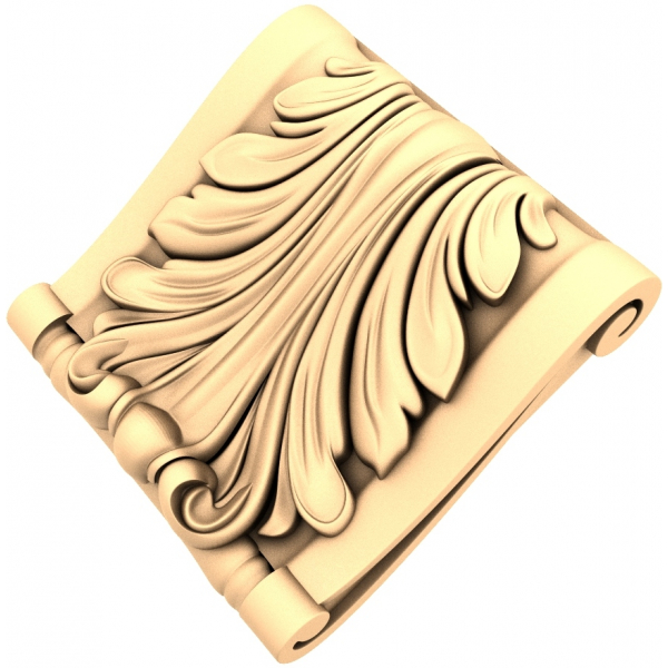 Elegantes 3D STL Modell einer verzierten Akanthusblattrolle Elegantes 3D STL Modell einer verzierten Akanthusblattrolle