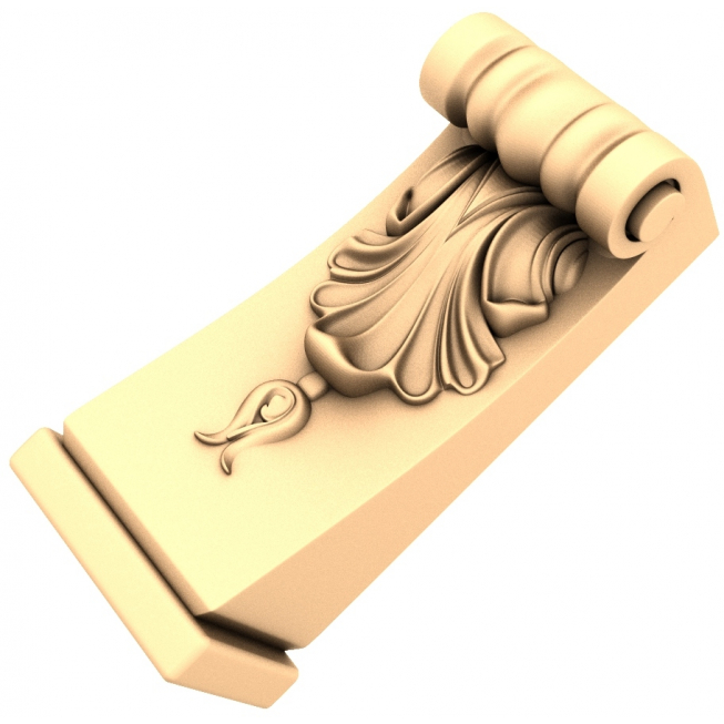 Serene Scroll Corbel 3D STL-model til CNC