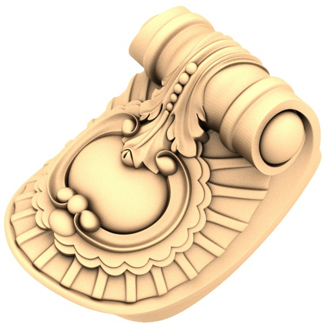 Regal Flourish Pediment - 3D STL Model til CNC