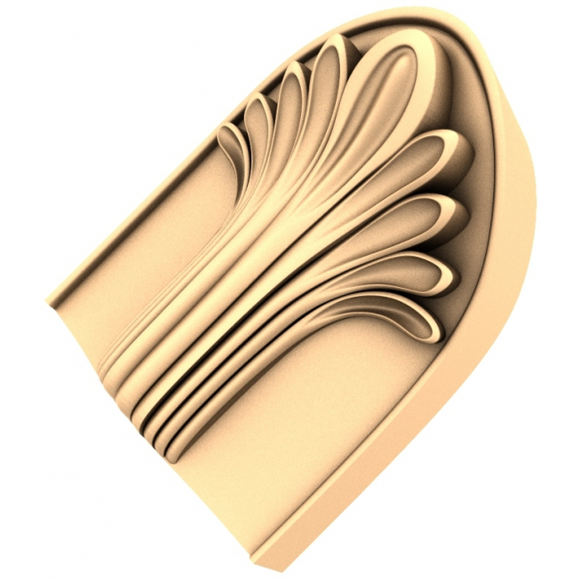 Flydende Acanthus Corner 3D STL Model til CNC