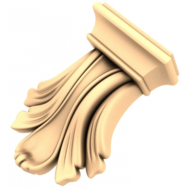 Udsmykket Acanthus Corbel 3D STL Model til CNC