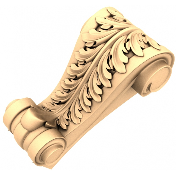 Scroll Leaf Corbel - 3D STL CNC Model