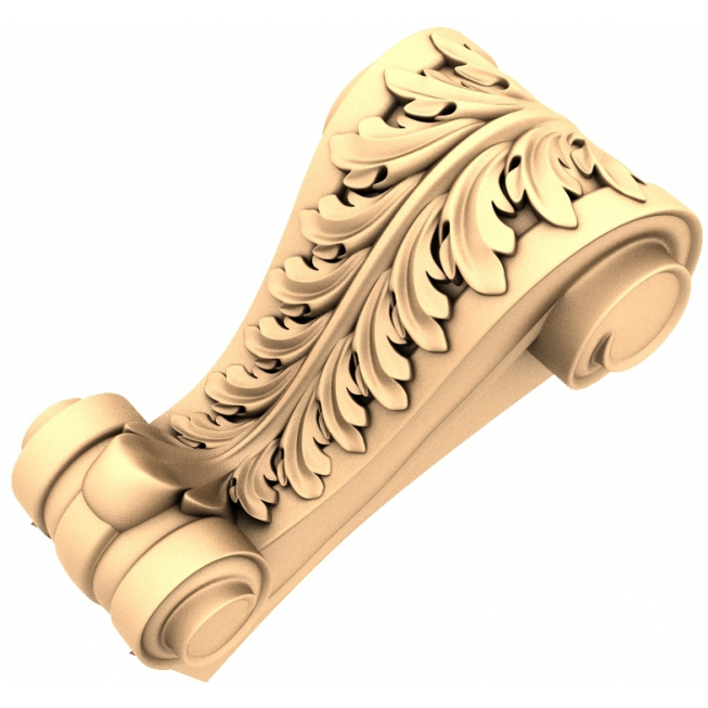 Scroll Leaf Corbel - 3D STL CNC-model