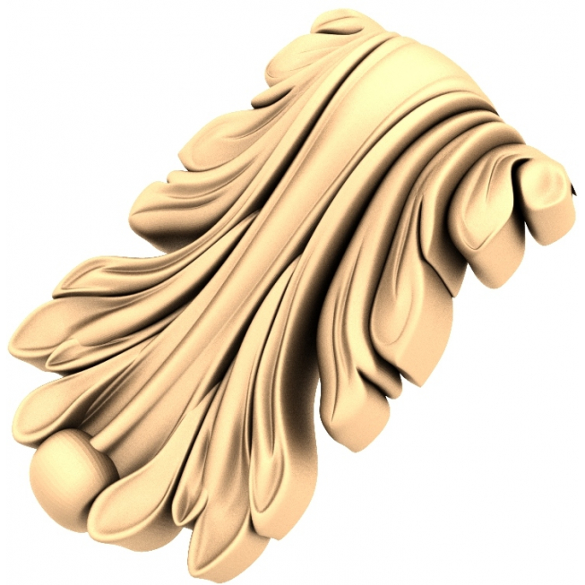 Flydende Acanthus Leaf 3D STL Model til CNC