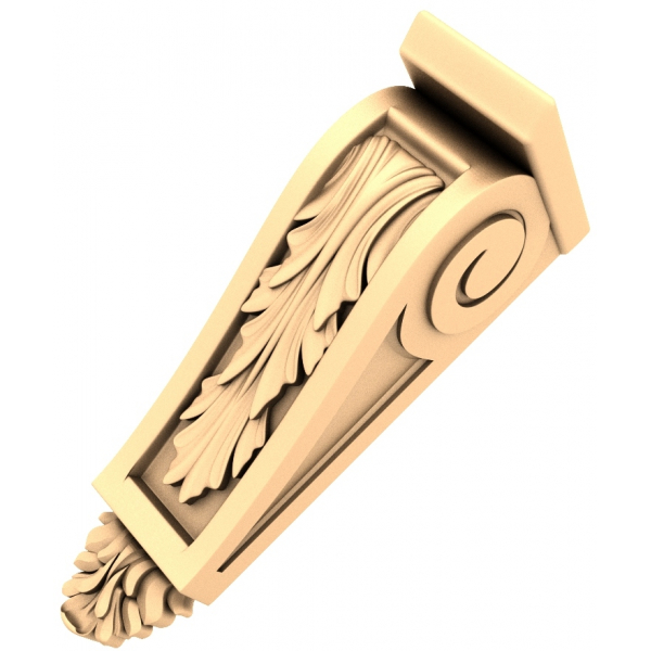 Regal Leaf Corbel 3D STL model pro CNC směrování Regal Leaf Corbel 3D STL model pro CNC směrování