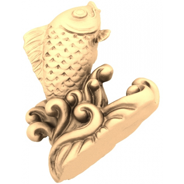 Jumping Koi on Waves 3D STL Model for CNC