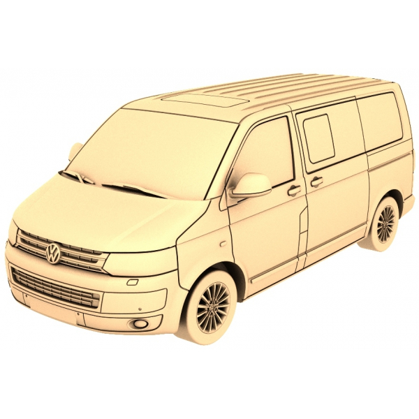 ຮຸ່ນ Volkswagen Transporter 3D ສໍາລັບການພິມ CNC ແລະ 3D