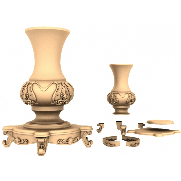 CNC İşleme için Süslü Vazo Tabanı 3D STL Modeli CNC İşleme için Süslü Vazo Tabanı 3D STL Modeli