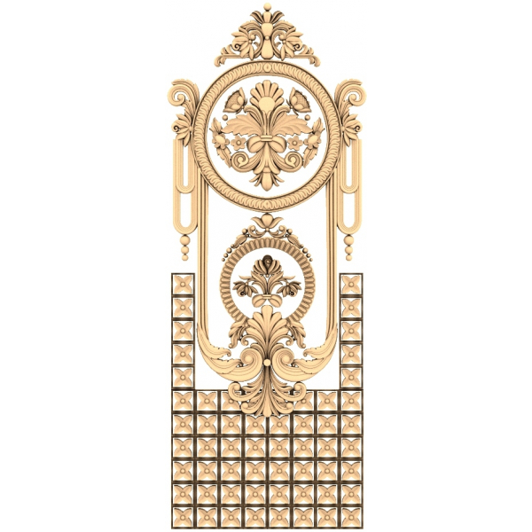 Regal Floral Panel 3D STL Modeli CNC için