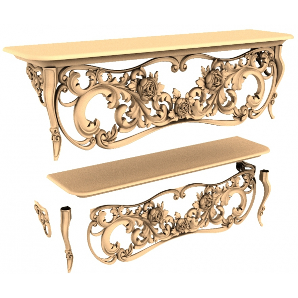 CNC üçün Blossom Elegance Console 3D STL Modeli