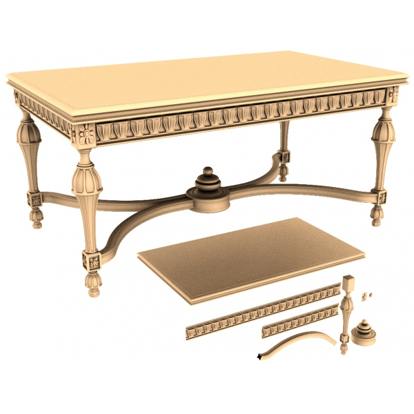 Regal Elegance Table 3D STL model za CNC