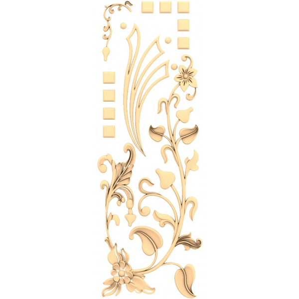 CNC용 Floral Elegance Panel 3D 모델 CNC용 Floral Elegance Panel 3D 모델