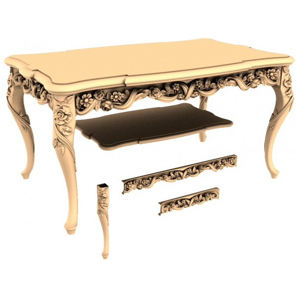 Floral Elegance Table 3D CNC Model