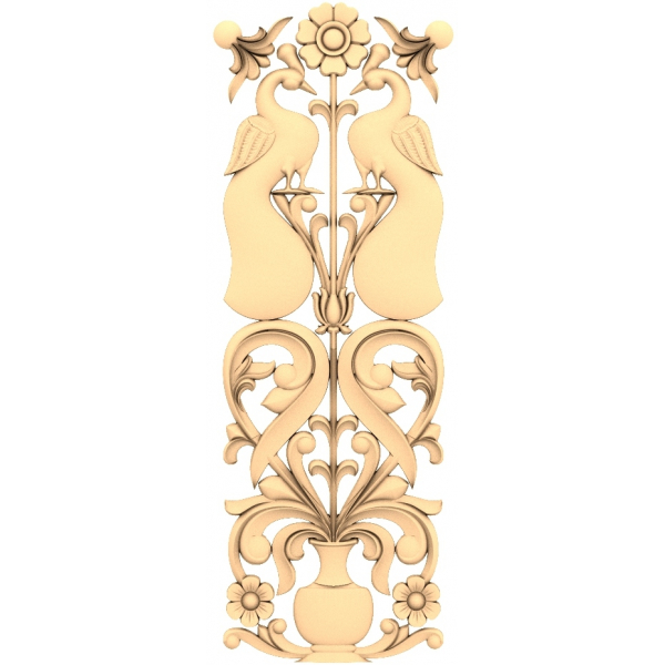 Modello STL 3D di Harmony of Peacocks per CNC