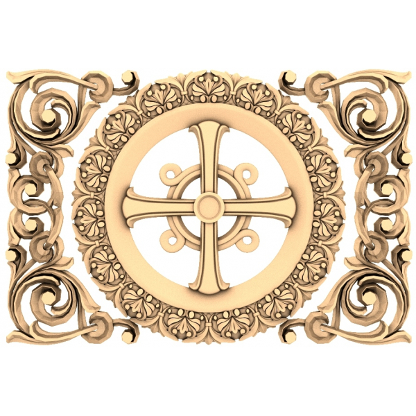 Floral Cross Relief 3D STL Model for CNC Floral Cross Relief 3D STL Model for CNC