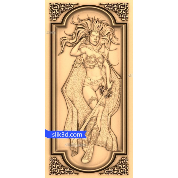 Warrior Enchantress - 3D STL-model til CNC Warrior Enchantress - 3D STL-model til CNC