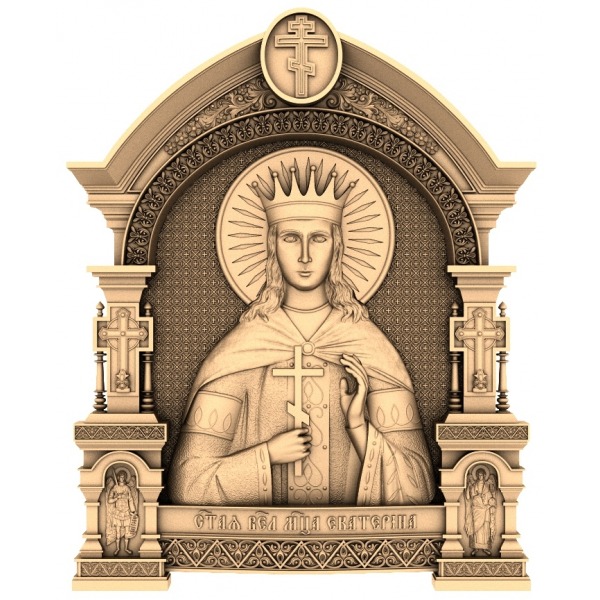 Saint Catherine 3D STL Model kwa CNC