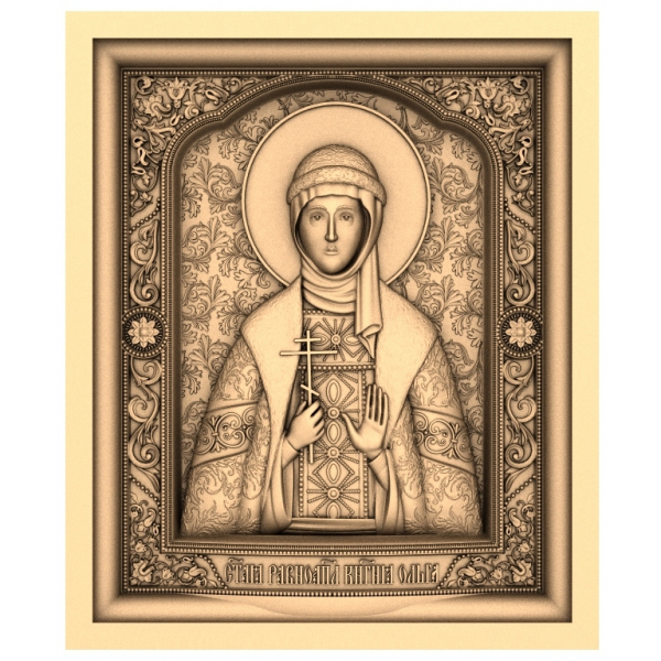 Saint Olga 3D STL Model kwa CNC Carving