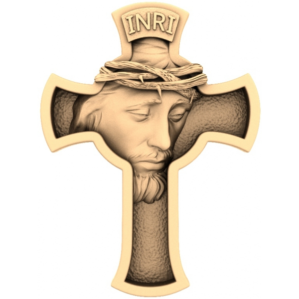 Crown of Compassion Cross 3D STL Model for CNC