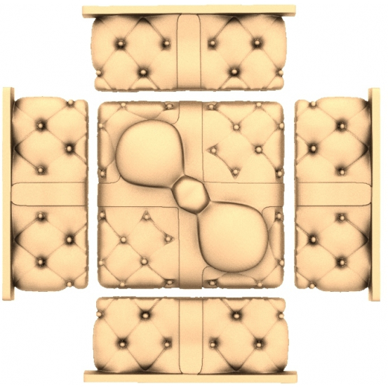 Chesterfield Panel Set 3D STL Model for CNC