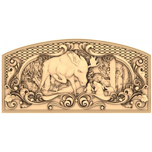 Majestic Elk Relief 3D STL modelis CNC