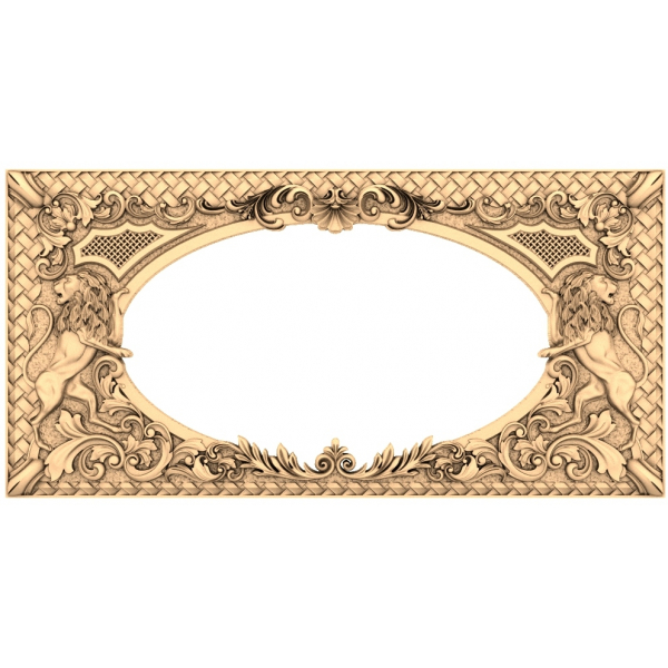 Majestic Lions Carved Frame 3D STL modelis