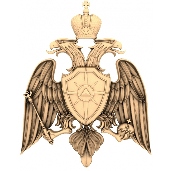 Imperial Eagle Emblem 3D Model kwa CNC