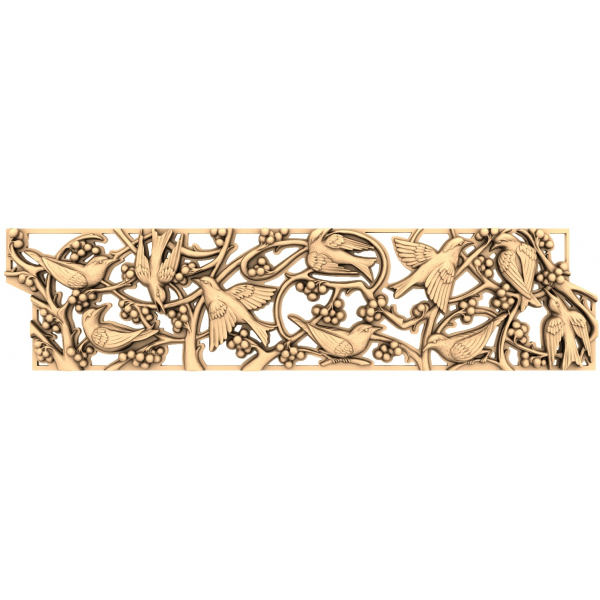 3D model STL s reliéfem okrasných ptáků pro CNC a 3D tisk 3D model STL s reliéfem okrasných ptáků pro CNC a 3D tisk