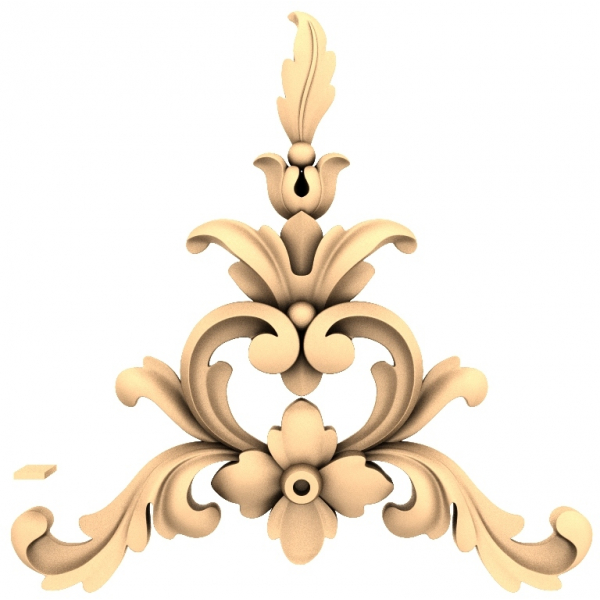 Baroque Blossom Corner Decor 3D STL Model