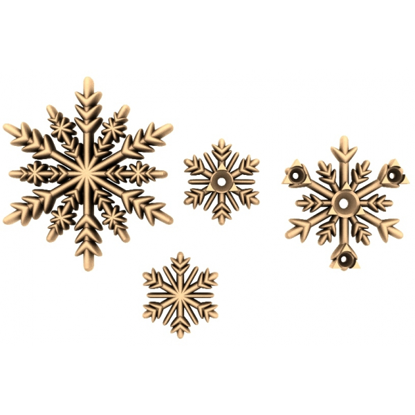 Exquisite 3D Snowflake STL Models for CNC and 3D Printing