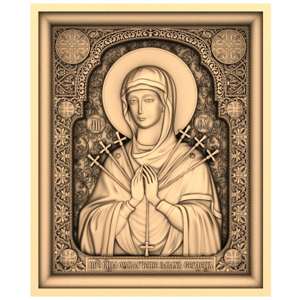 Serene Virgin 3D Relief Model til CNC Carving