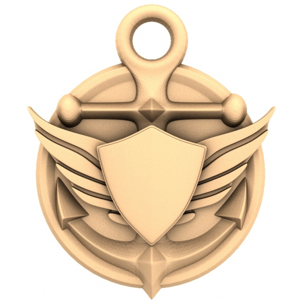 Edinstven 3D sidrni emblem s krili STL model za CNC rezkalnik Edinstven 3D sidrni emblem s krili STL model za CNC rezkalnik